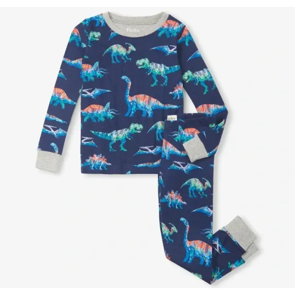 Pijama largo de la marca Hatley. Modelo Dino Blue.