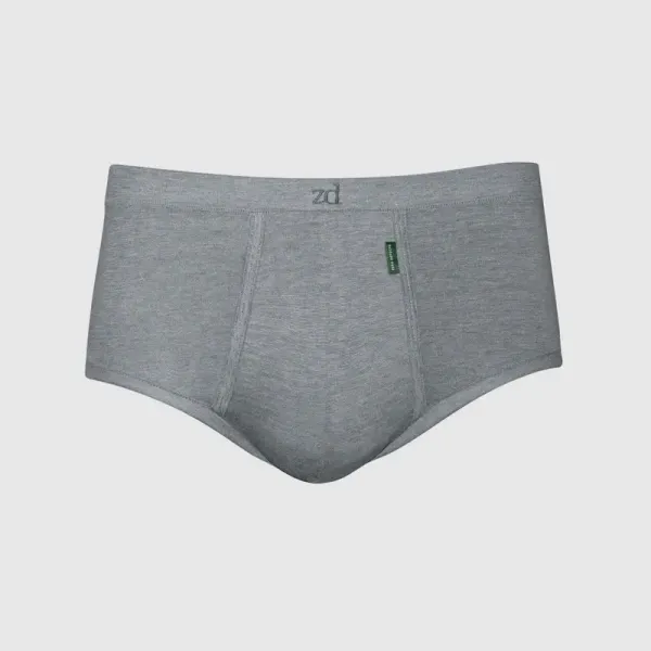 Calzoncillo slip abierto de algodón egipcio. Marca ZD. Color gris.