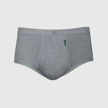 Calzoncillo slip abierto de algodón egipcio. Marca ZD. Color gris.