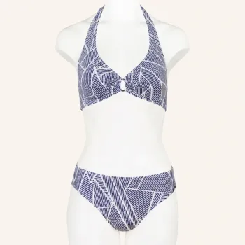 Biquini Lidea Halter Indigo Grid