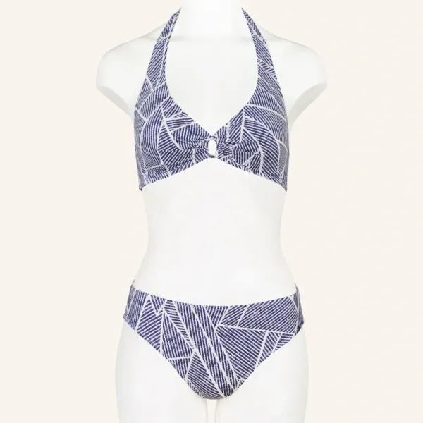 Biquini Lidea Halter Indigo Grid