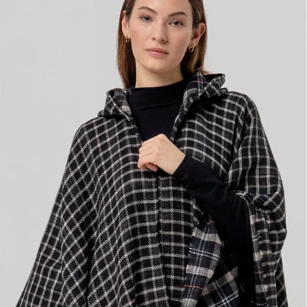 Poncho cuadros Surkana capucha 36POCA821 | BONET