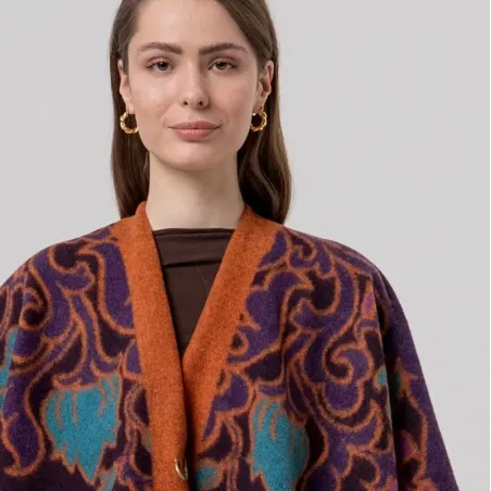 Poncho jacquard Surkana abierto 36POCO831 | BONET
