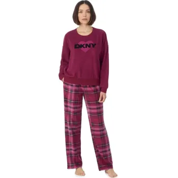 Pijama largo DKNY de mujer YI80142 de cuadros | BONET