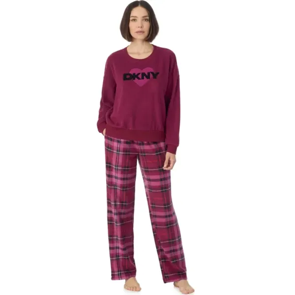 Pijama largo DKNY de mujer YI80142 de cuadros | BONET