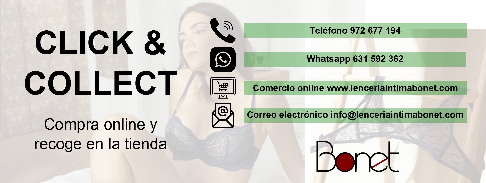 Servicio de click & collect: compra online y recoge en la tienda de Lencería Bonet