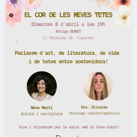 Neus Martí presentará ‘El cor de les meves tetes’ en la tienda Bonet