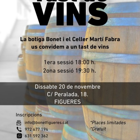 Tast de vins a Roba interior Bonet